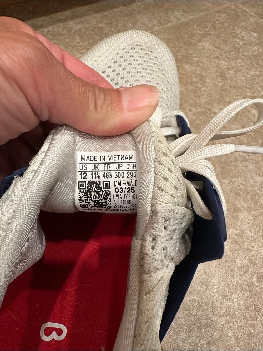 adidas Ultra Boost 1.0 Sneakers in Crystal White/Cloud White/Dark Blue